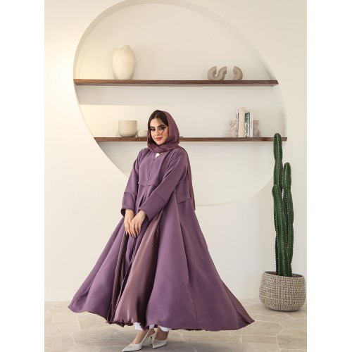 عباية لافندر بجوانب بليسية