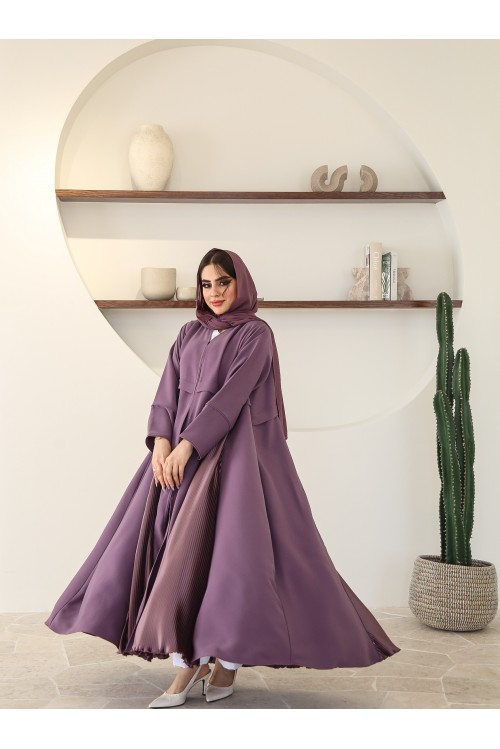 عباية لافندر بجوانب بليسية