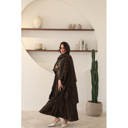 عباية فاخرة بالشك الزيتي