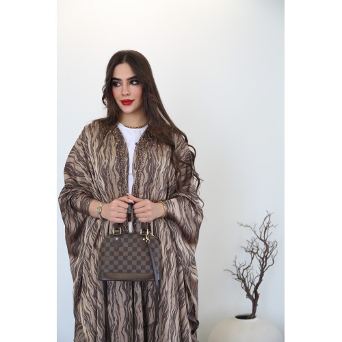 عباية فاخرة لون ترابي