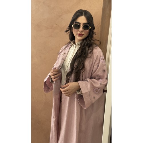 عباية اللينن البيبي بينك 